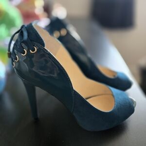 Guess Teal Peep-Toe Heel